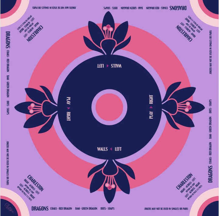 Custom Printing Anti Slip Lilac Preppy Mahjong Cover Pad Neoprene Board Game Playing Mute Mahjong Mat